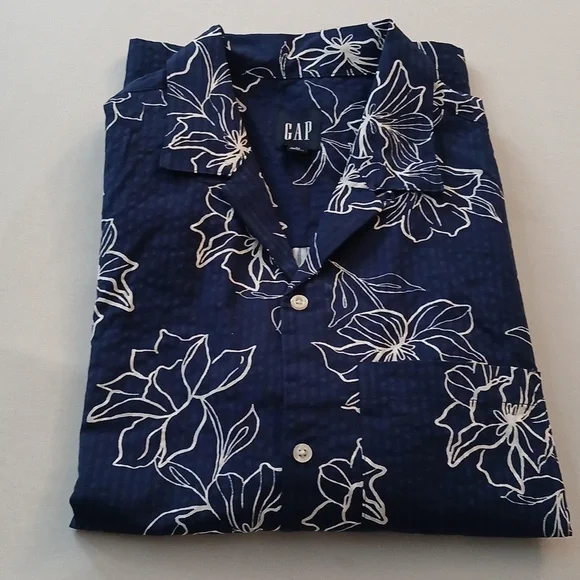 GAP Mens Hawaiian Shirt - Picture 1 of 9
